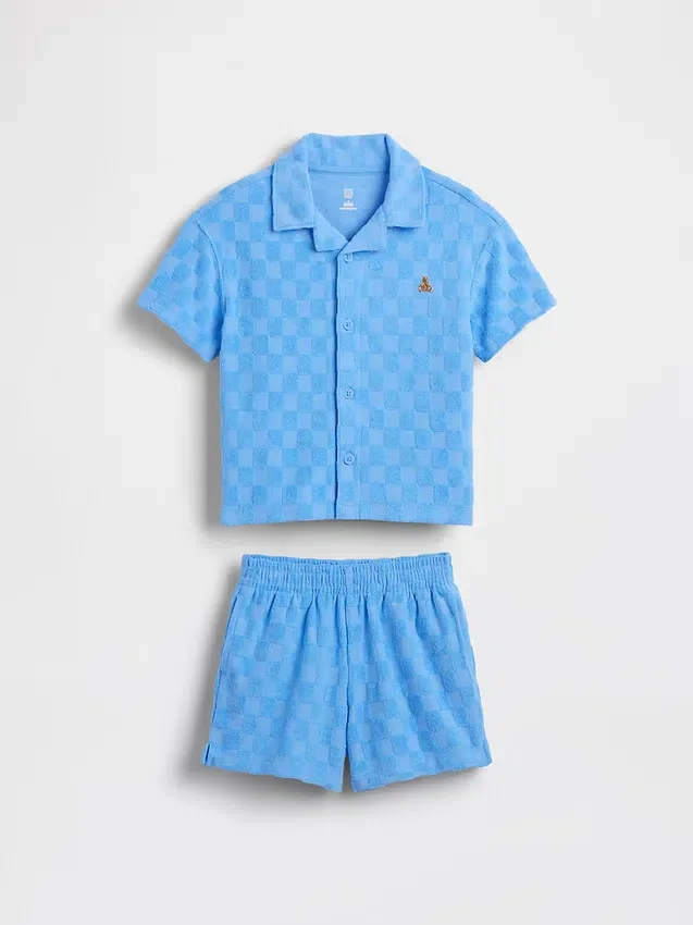 Baby & Kleinkind-Set aus kariertem Frottee im Resort-Stil