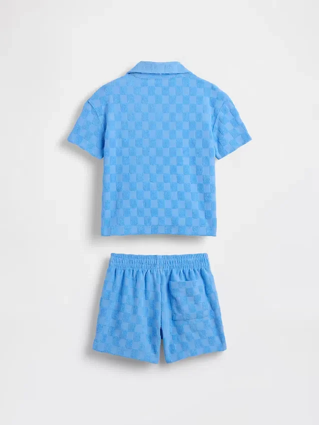 Baby & Kleinkind-Set aus kariertem Frottee im Resort-Stil
