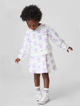 Baby & Kleinkind-Set aus Vintagesoft mit Blumenmuster (Skort-Set)