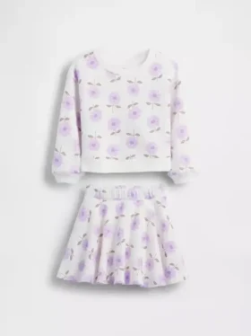 Baby & Kleinkind-Set aus Vintagesoft mit Blumenmuster (Skort-Set)