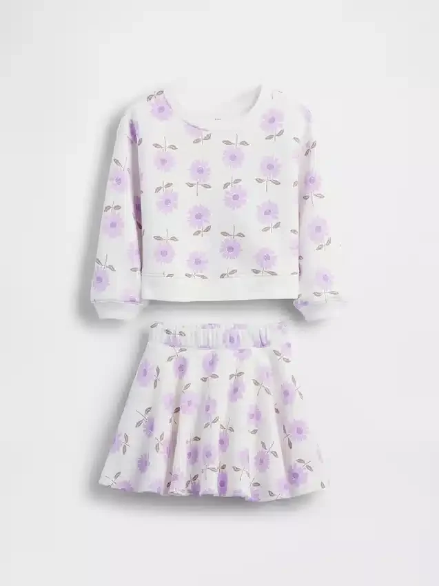 Baby & Kleinkind-Set aus Vintagesoft mit Blumenmuster (Skort-Set)