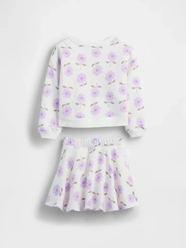 Baby & Kleinkind-Set aus Vintagesoft mit Blumenmuster (Skort-Set)