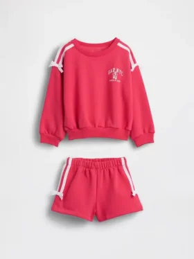 Baby & Kleinkind-Set aus Vintagesoft-Sweatshirt mit Schleifenlogo
