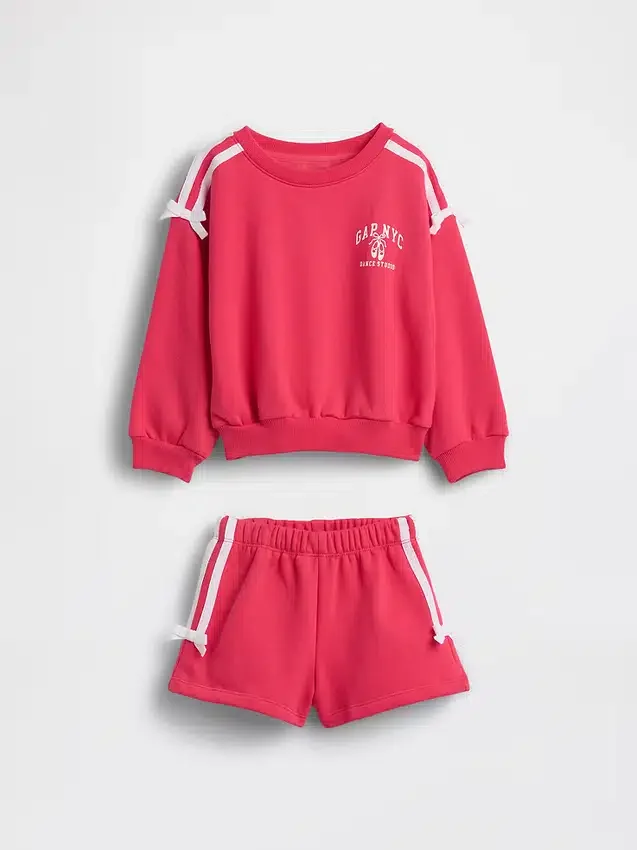 Baby & Kleinkind-Set aus Vintagesoft-Sweatshirt mit Schleifenlogo