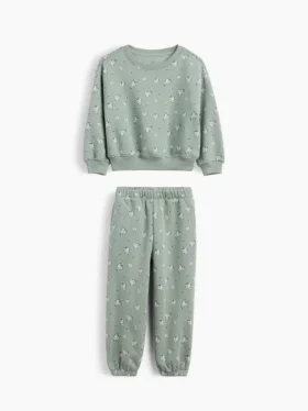 Baby & Kleinkind-Set aus Vintagesoft-Sweatshirtstoff mit Blumenmuster
