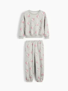 Baby & Kleinkind-Set aus Vintagesoft-Sweatshirtstoff mit Blumenmuster