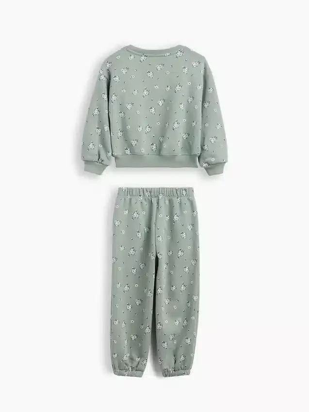 Baby & Kleinkind-Set aus Vintagesoft-Sweatshirtstoff mit Blumenmuster