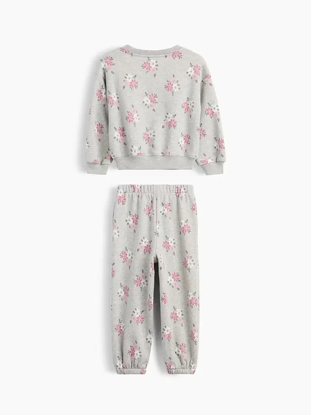 Baby & Kleinkind-Set aus Vintagesoft-Sweatshirtstoff mit Blumenmuster