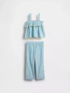 Baby & Kleinkind-Set mit Zitronen-Gingham-Muster