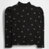 Baby & Kleinkind-Shirt mit Puffärmeln, Rippstrick und Stehkragen