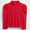 Baby & Kleinkind-Shirt mit Puffärmeln, Rippstrick und Stehkragen