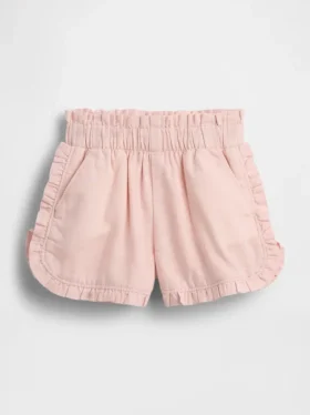 Baby & Kleinkind-Shorts aus Leinen-Baumwoll-Mischung mit Rüschen und Delfin-Motiv