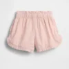 Baby & Kleinkind-Shorts aus Leinen-Baumwoll-Mischung mit Rüschen und Delfin-Motiv