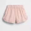 Baby & Kleinkind-Shorts aus Leinen-Baumwoll-Mischung mit Rüschen und Delfin-Motiv