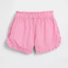 Baby & Kleinkind-Shorts aus Leinen-Baumwoll-Mischung mit Rüschen und Delfin-Motiv