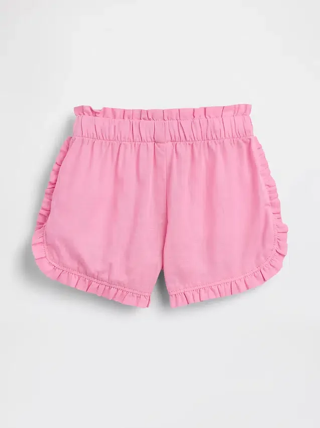 Baby & Kleinkind-Shorts aus Leinen-Baumwoll-Mischung mit Rüschen und Delfin-Motiv