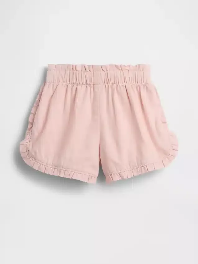 Baby & Kleinkind-Shorts aus Leinen-Baumwoll-Mischung mit Rüschen und Delfin-Motiv