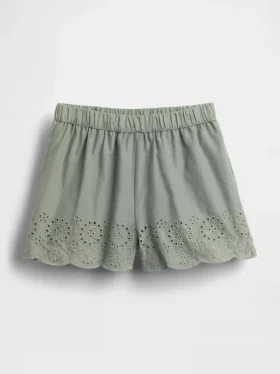 Baby & Kleinkind-Shorts zum Hineinschlüpfen mit Lochstickerei am Saum
