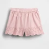 Baby & Kleinkind-Shorts zum Hineinschlüpfen mit Lochstickerei am Saum