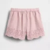 Baby & Kleinkind-Shorts zum Hineinschlüpfen mit Lochstickerei am Saum