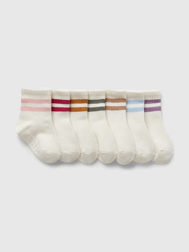 Baby & Kleinkind-Socken mit Varsity-Streifen (7er-Pack)