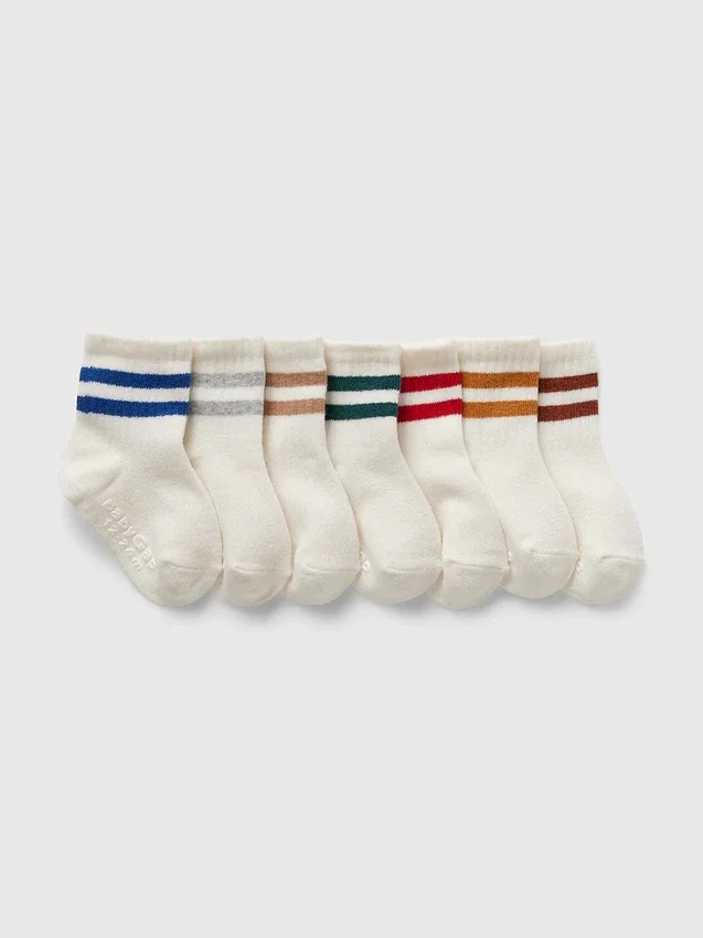 Baby & Kleinkind-Socken mit Varsity-Streifen (7er-Pack)