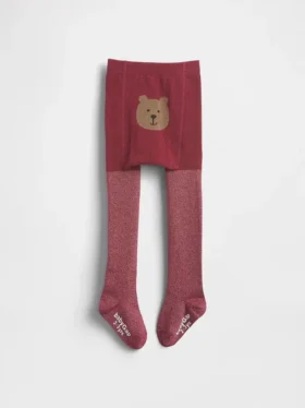Baby & Kleinkind-Strumpfhose mit Glitzer-Bärenmotiv