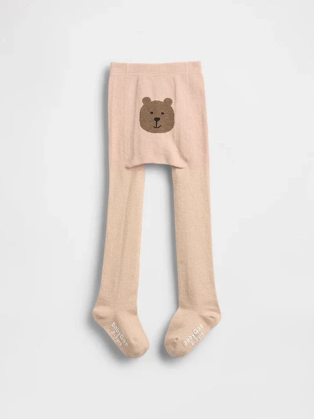 Baby & Kleinkind-Strumpfhose mit Glitzer-Bärenmotiv