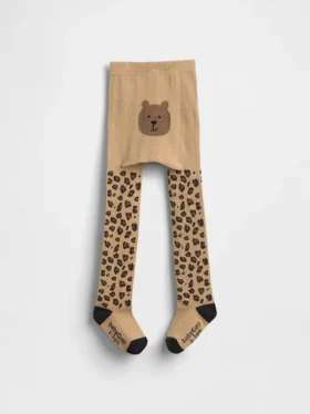 Baby & Kleinkind-Strumpfhose mit Leoparden-Bären-Motiv