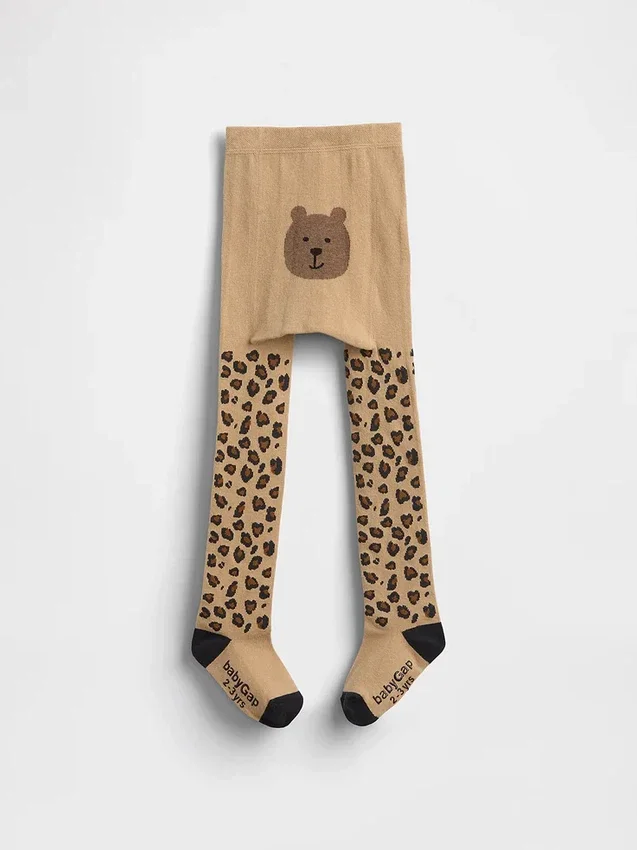 Baby & Kleinkind-Strumpfhose mit Leoparden-Bären-Motiv