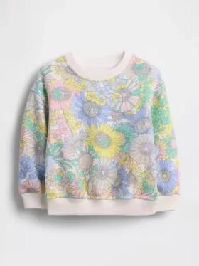 Baby & Kleinkind-Sweatshirt aus Vintagesoft-Frottee mit Blumenmuster