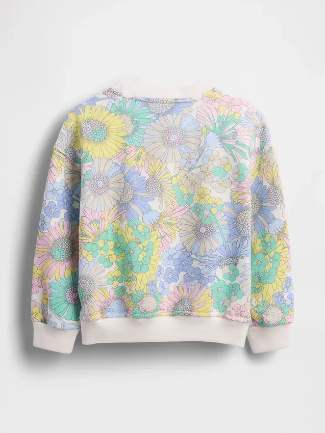 Baby & Kleinkind-Sweatshirt aus Vintagesoft-Frottee mit Blumenmuster