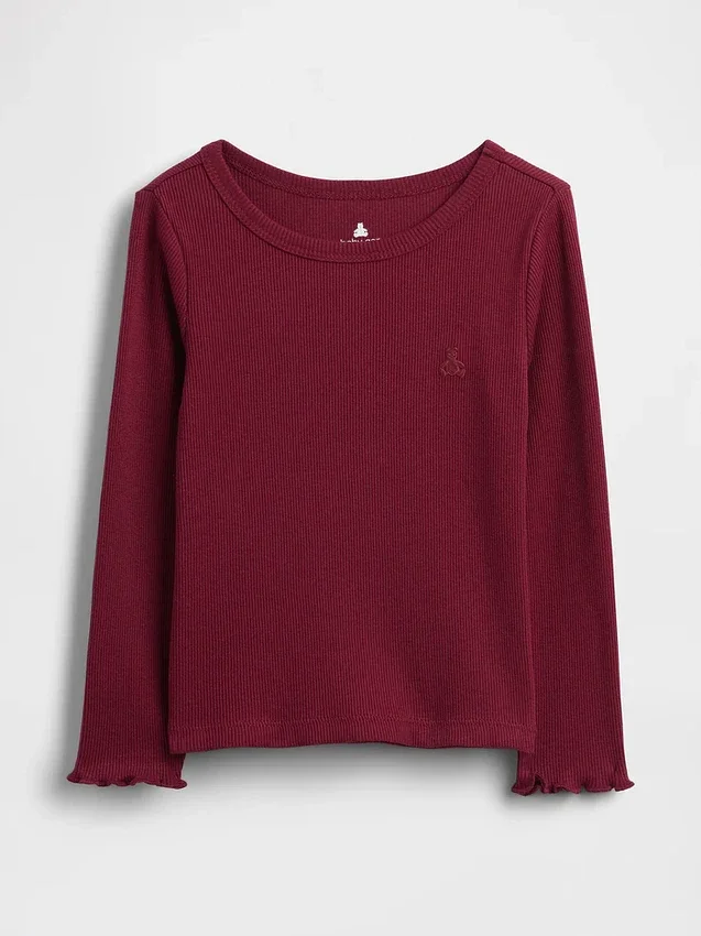 Baby- & Kleinkind-T-Shirt aus geripptem Strick zum Kombinieren