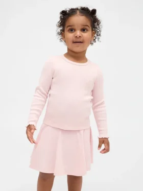Baby- & Kleinkind-T-Shirt aus geripptem Strick zum Kombinieren