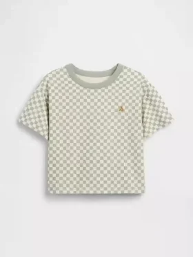 Baby & Kleinkind-T-Shirt im Boxy-Schnitt mit Karomuster