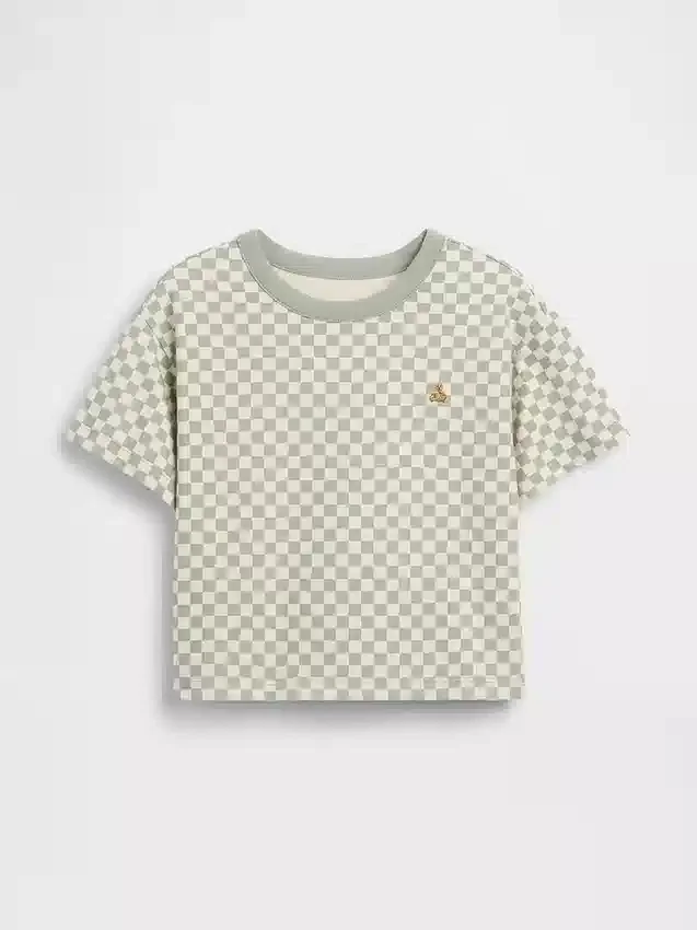 Baby & Kleinkind-T-Shirt im Boxy-Schnitt mit Karomuster