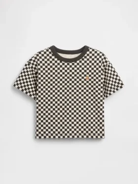 Baby & Kleinkind-T-Shirt im Boxy-Schnitt mit Karomuster