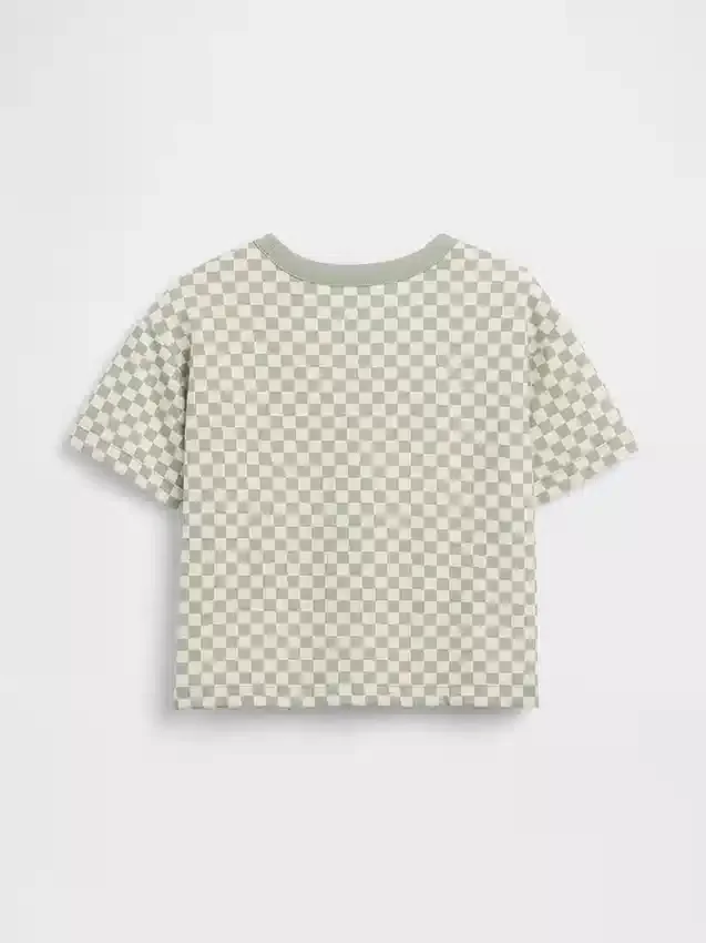 Baby & Kleinkind-T-Shirt im Boxy-Schnitt mit Karomuster