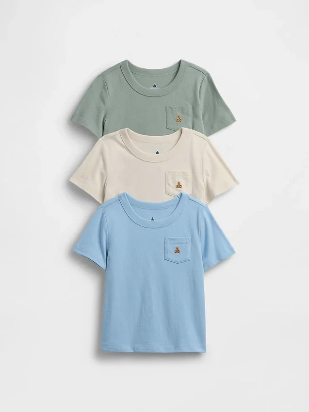 Baby & Kleinkind-T-Shirt mit Tasche zum Kombinieren (3er-Pack)