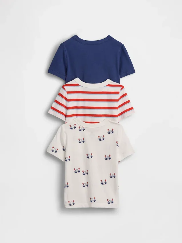Baby & Kleinkind-T-Shirt mit Tasche zum Kombinieren (3er-Pack)