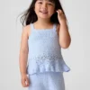 Baby & Kleinkind-Tanktop mit gewelltem Saum aus Häkelstoff