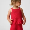 Baby & Kleinkind-Tanktop mit gewelltem Saum aus Häkelstoff