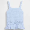 Baby & Kleinkind-Tanktop mit gewelltem Saum aus Häkelstoff