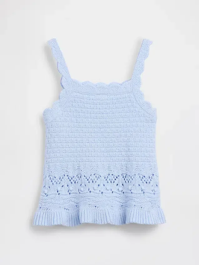 Baby & Kleinkind-Tanktop mit gewelltem Saum aus Häkelstoff