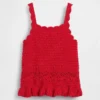 Baby & Kleinkind-Tanktop mit gewelltem Saum aus Häkelstoff
