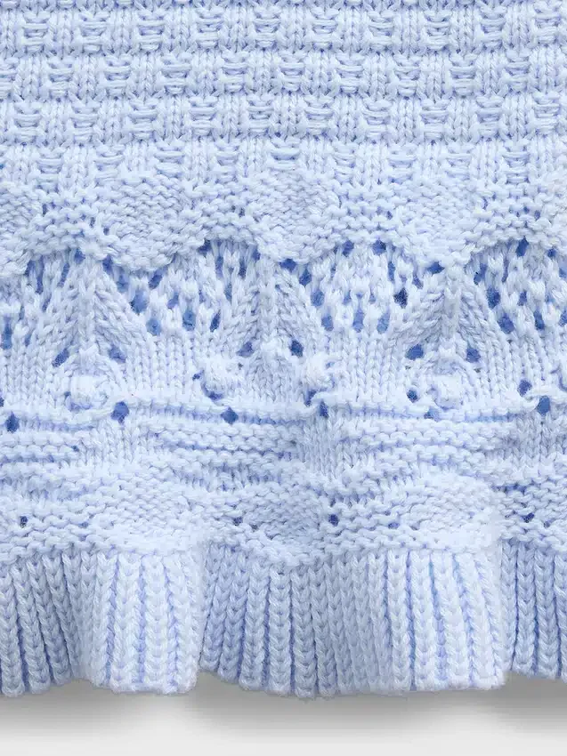 Baby & Kleinkind-Tanktop mit gewelltem Saum aus Häkelstoff