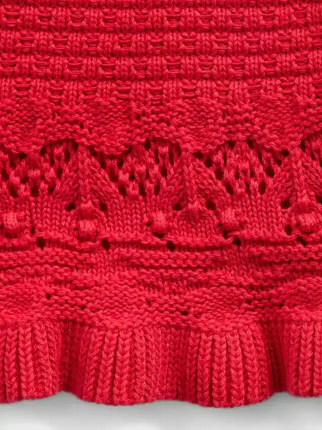 Baby & Kleinkind-Tanktop mit gewelltem Saum aus Häkelstoff