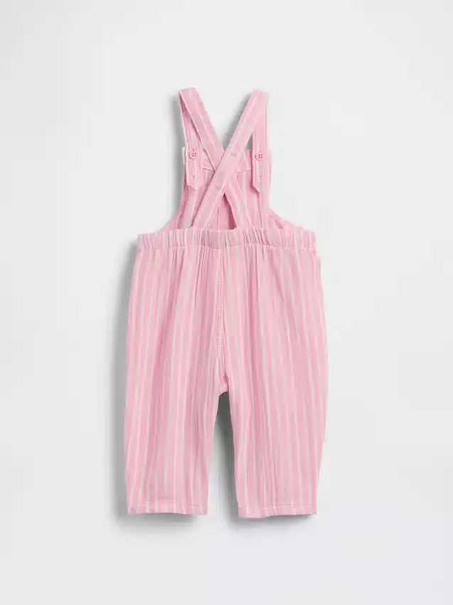 Baby-Latzhose aus Baumwollgaze mit Brannan-Bär-Motiv