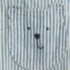 Baby-Latzhose aus Denim mit Streifen und Bären-Aufnäher