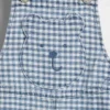 Baby-Latzhose aus Gingham-Denim mit Bären-Tasche